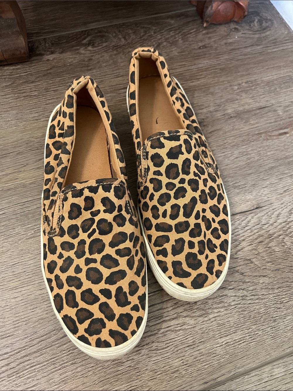 Old Navy Leopard Print Slip-On Sneakers - Tan and Black